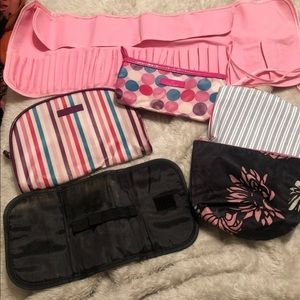 Assorted makeup bags